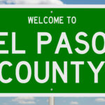 Rendering of a 3d green highway sign for El Paso County