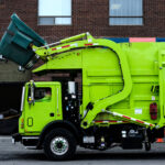 dump truck in the city